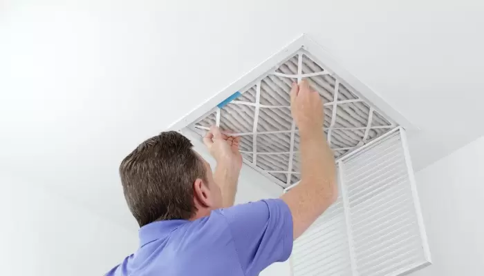 removing square air filter in ceiling vent